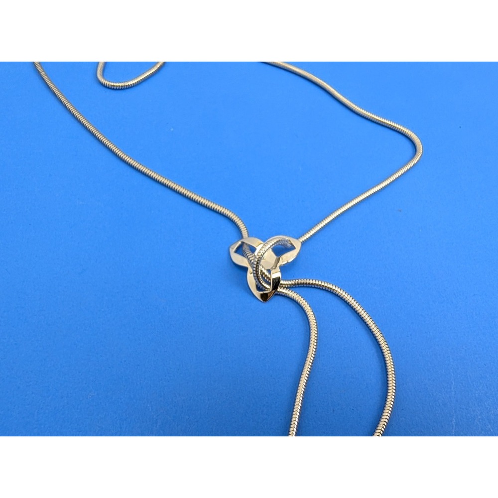 Vintage Sarah Coventry Silver Tone Imagination Slide Lariat Necklace